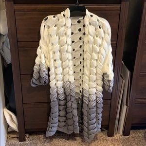 Chunky open knit duster